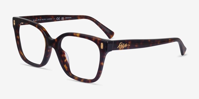 Ralph RA7158U Shiny Dark Tortoise AcetateEyeglass Frames from EyeBuyDirect, Angle View