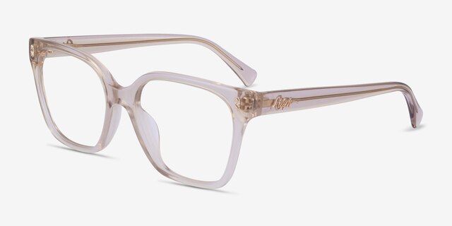 Ralph RA7158U Clear Brown AcetateEyeglass Frames from EyeBuyDirect, Angle View