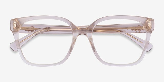 Ralph RA7158U Clear Brown AcetateEyeglass Frames from EyeBuyDirect, Closed View
