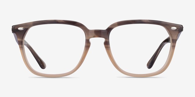 Ray-Ban RB4362V Striped Brown PlasticEyeglass Frames from EyeBuyDirect, Front View