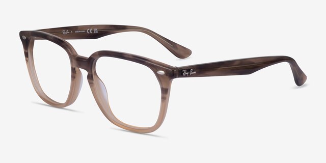 Ray-Ban RB4362V Striped Brown PlasticEyeglass Frames from EyeBuyDirect, Angle View