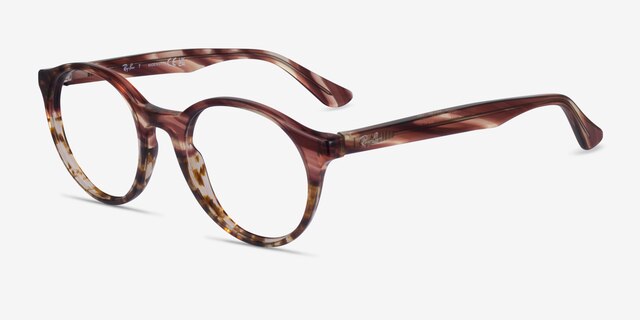 Ray-Ban RB5361 Striped Tortoise AcetateEyeglass Frames from EyeBuyDirect, Angle View