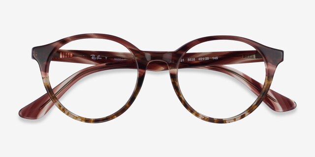Ray-Ban RB5361 Striped Tortoise AcetateEyeglass Frames from EyeBuyDirect, Closed View