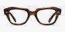 Ray-Ban RB5486 Striped Brown AcetateEyeglass Frames from EyeBuyDirect, Front View