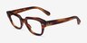 Ray-Ban RB5486 Striped Brown AcetateEyeglass Frames from EyeBuyDirect, Angle View