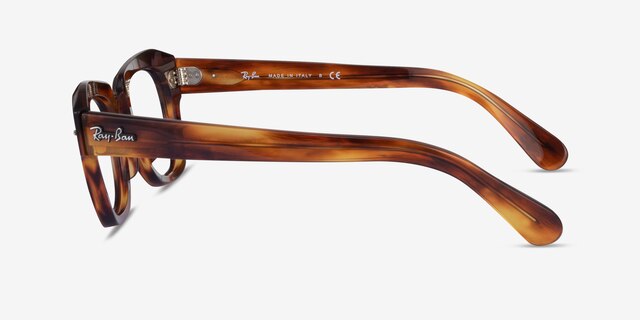 Ray-Ban RB5486 Striped Brown AcetateEyeglass Frames from EyeBuyDirect, Side View