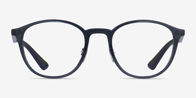 Ray-Ban RB7156 Matte Transparent Blue PlasticEyeglass Frames from EyeBuyDirect, Front View