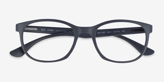 Ray-Ban RB7183 Liteforce Matte Gray PlasticEyeglass Frames from EyeBuyDirect, Closed View