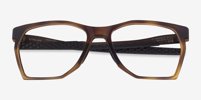 Oakley Ctrlnk Brown Tortoise PlasticEyeglass Frames from EyeBuyDirect, Closed View