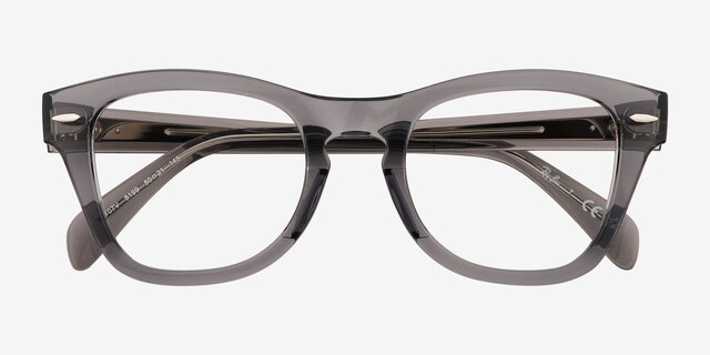 Ray-Ban RB0707V Transparent Gray PlasticEyeglass Frames from EyeBuyDirect, Closed View