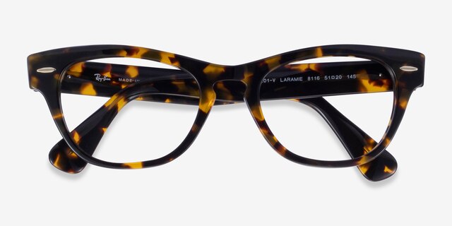 Ray-Ban RB2201V Laramie Dark Tortoise AcetateEyeglass Frames from EyeBuyDirect, Closed View