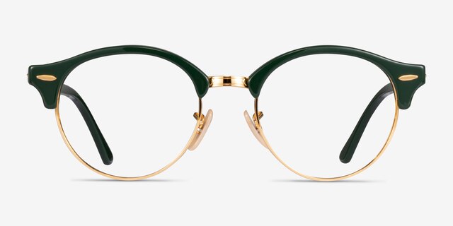 Ray-Ban RB4246V Clubround Green Gold AcetateEyeglass Frames from EyeBuyDirect, Front View