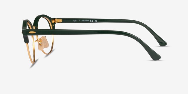 Ray-Ban RB4246V Clubround Green Gold AcetateEyeglass Frames from EyeBuyDirect, Side View