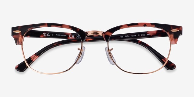 Ray-Ban RB5154 Clubmaster Tortoise Rose Gold AcetateEyeglass Frames from EyeBuyDirect, Closed View