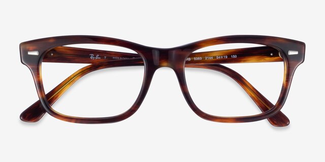 Ray-Ban RB5383 Tortoise Brown AcetateEyeglass Frames from EyeBuyDirect, Closed View