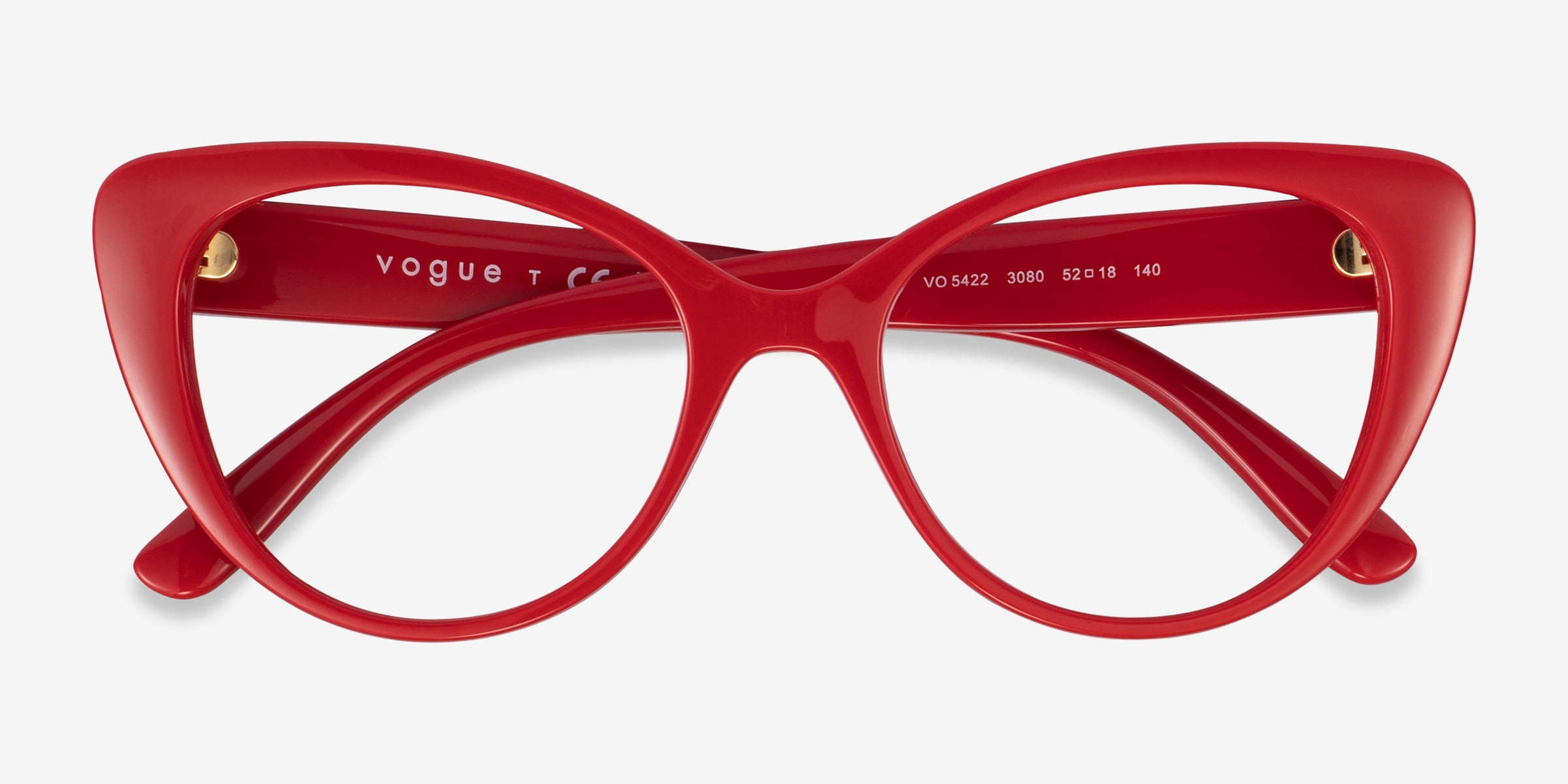 Vogue Eyewear VO5422 - Cat Eye Red Frame Glasses For Women 