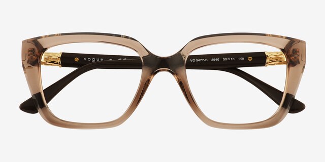 Vogue Eyewear VO5477B Transparent Brown PlasticEyeglass Frames from EyeBuyDirect, Closed View