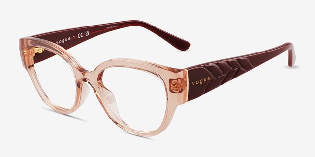 Vogue Eyewear VO5482 Transparent Coral PlasticEyeglass Frames from EyeBuyDirect, Angle View