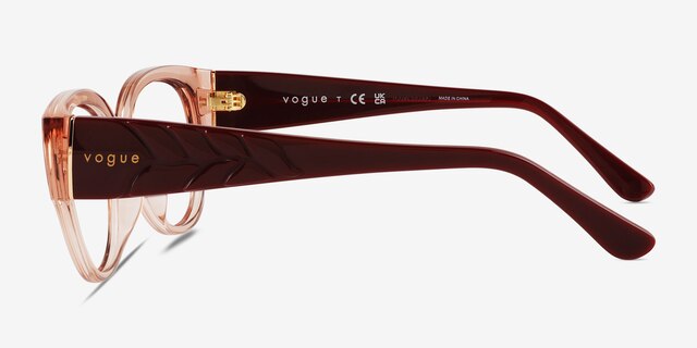 Vogue Eyewear VO5482 Transparent Coral PlasticEyeglass Frames from EyeBuyDirect, Side View