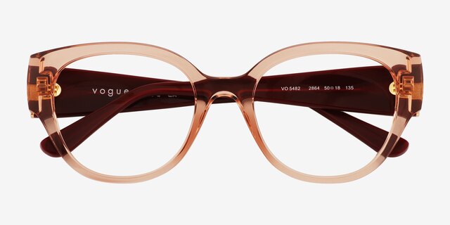 Vogue Eyewear VO5482 Transparent Coral PlasticEyeglass Frames from EyeBuyDirect, Closed View