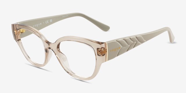 Vogue Eyewear VO5482 Transparent Champagne PlasticEyeglass Frames from EyeBuyDirect, Angle View