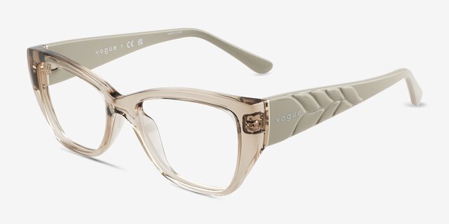 Vogue Eyewear VO5483 Transparent Champagne PlasticEyeglass Frames from EyeBuyDirect, Angle View