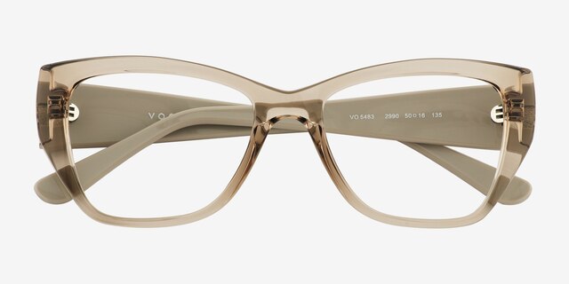 Vogue Eyewear VO5483 Transparent Champagne PlasticEyeglass Frames from EyeBuyDirect, Closed View