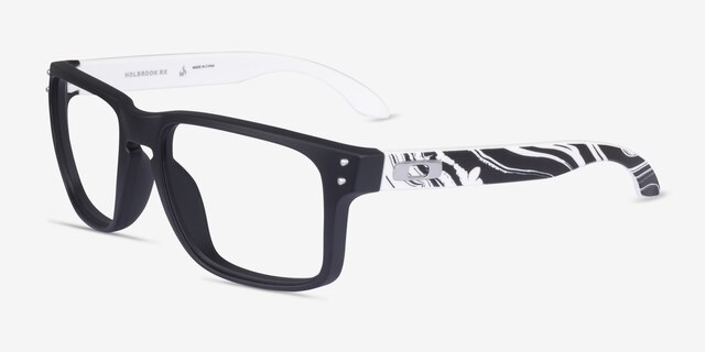 Oakley Holbrook Rx Matte Black PlasticEyeglass Frames from EyeBuyDirect, Angle View