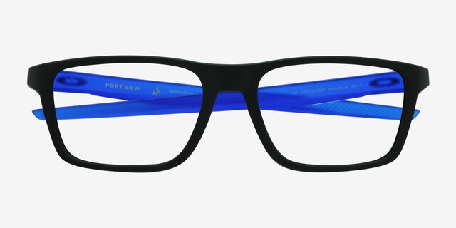 Oakley Port Bow Black PlasticEyeglass Frames from EyeBuyDirect, Closed View