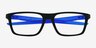Oakley Port Bow Black PlasticEyeglass Frames from EyeBuyDirect, Closed View
