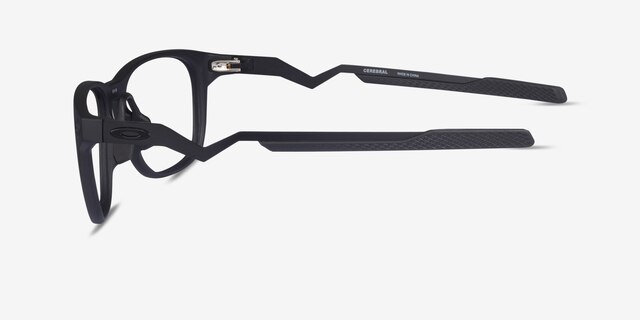 Oakley Cerebral Black Eco-friendlyEyeglass Frames from EyeBuyDirect, Side View