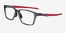 Oakley Double Down Gray PlasticEyeglass Frames from EyeBuyDirect, Angle View