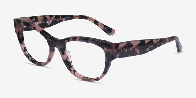 Vogue Eyewear VO5604 Pink Ivory Tortoise AcetateEyeglass Frames from EyeBuyDirect, Angle View