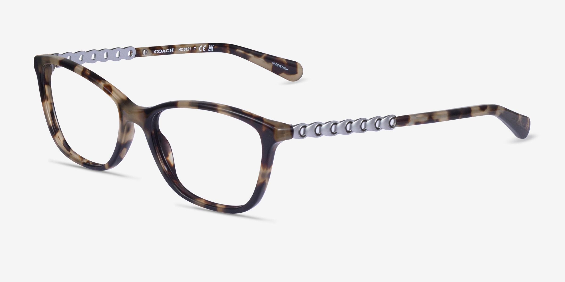 Coach HC6121 - Cat Eye Gray Green Tortoise Frame Glasses For  display picture 1