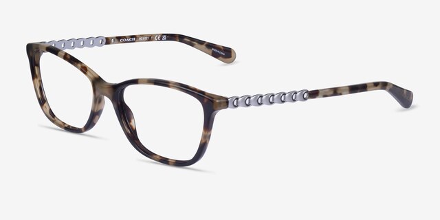 Coach HC6121 Gray Green Tortoise AcetateEyeglass Frames from EyeBuyDirect, Angle View