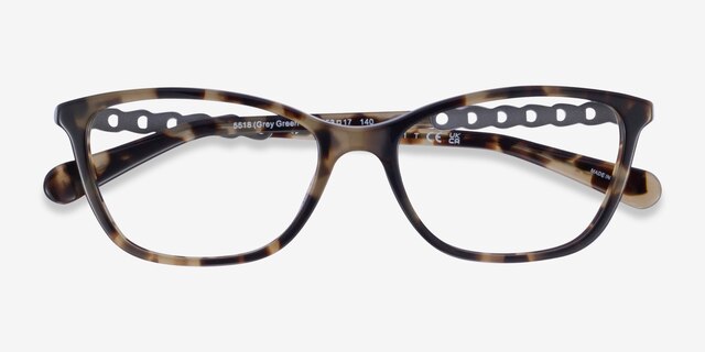 Coach HC6121 Gray Green Tortoise AcetateEyeglass Frames from EyeBuyDirect, Closed View