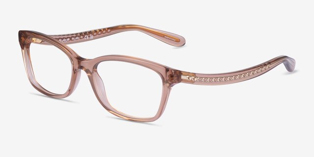 Coach HC6181 Transparent Brown AcetateEyeglass Frames from EyeBuyDirect, Angle View