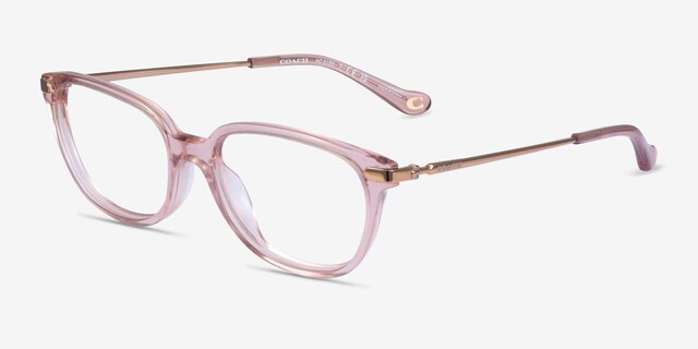 Coach HC6185 Transparent Blush AcetateEyeglass Frames from EyeBuyDirect, Angle View