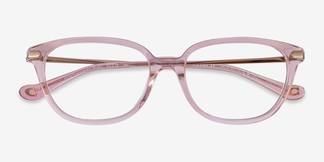 Coach HC6185 Transparent Blush AcetateEyeglass Frames from EyeBuyDirect, Closed View