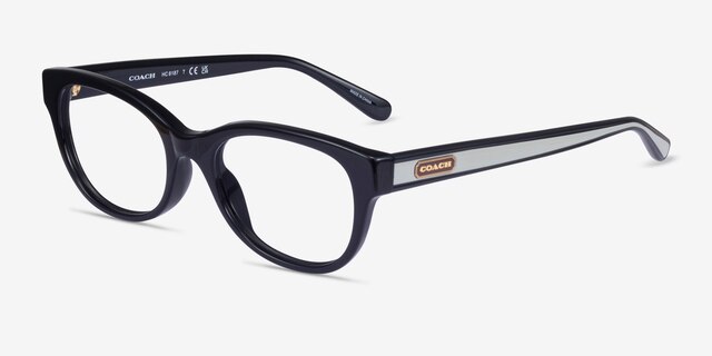 Coach HC6187 Shiny Black AcetateEyeglass Frames from EyeBuyDirect, Angle View