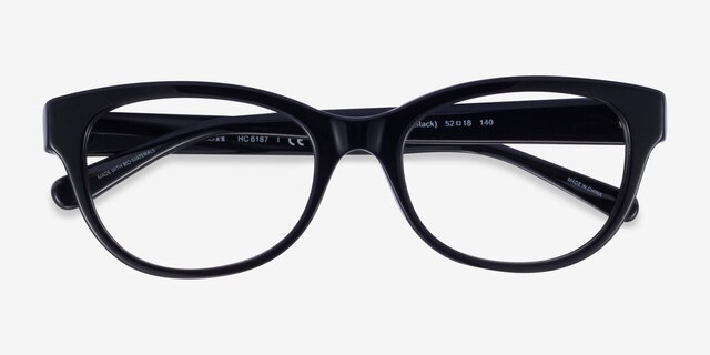 Coach HC6187 Shiny Black AcetateEyeglass Frames from EyeBuyDirect, Closed View