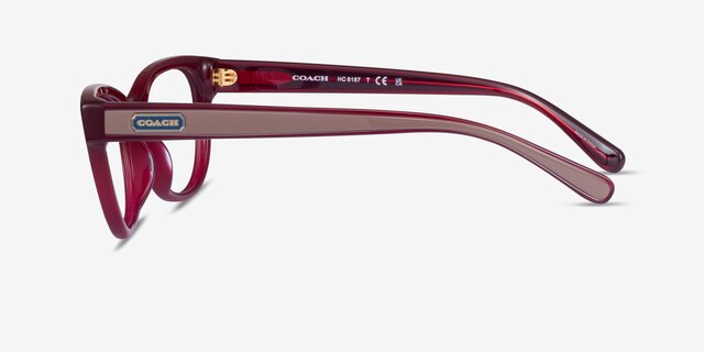 Coach HC6187 Milky Burgundy AcetateEyeglass Frames from EyeBuyDirect, Side View