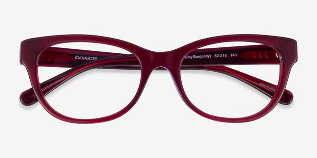Coach HC6187 Milky Burgundy AcetateEyeglass Frames from EyeBuyDirect, Closed View
