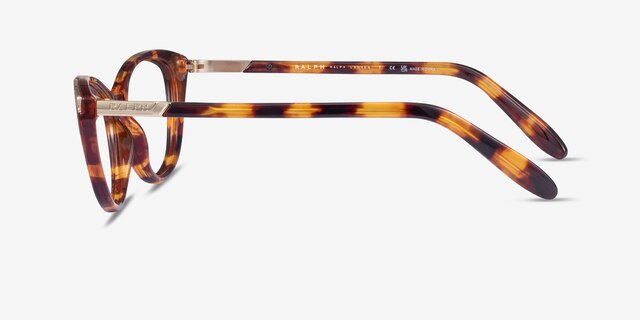 Ralph RA7121 Brown Tortoise PlasticEyeglass Frames from EyeBuyDirect, Side View