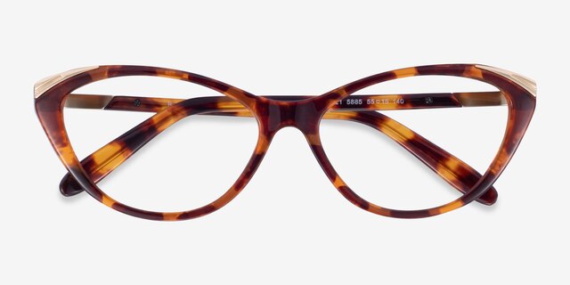 Ralph RA7121 Brown Tortoise PlasticEyeglass Frames from EyeBuyDirect, Closed View