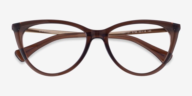 Ralph RA7131 Matte Chocolate PlasticEyeglass Frames from EyeBuyDirect, Closed View