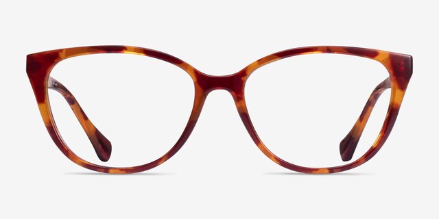 Ralph RA7135 Brown Floral PlasticEyeglass Frames from EyeBuyDirect, Front View
