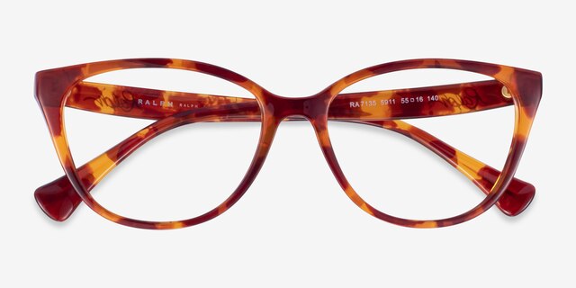 Ralph RA7135 Brown Floral PlasticEyeglass Frames from EyeBuyDirect, Closed View