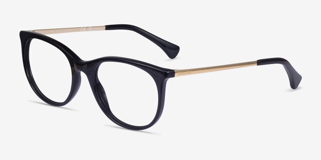 Ralph RA7139 Shiny Black AcetateEyeglass Frames from EyeBuyDirect, Angle View