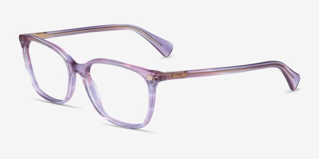 Ralph RA7142 Purple Floral AcetateEyeglass Frames from EyeBuyDirect, Angle View